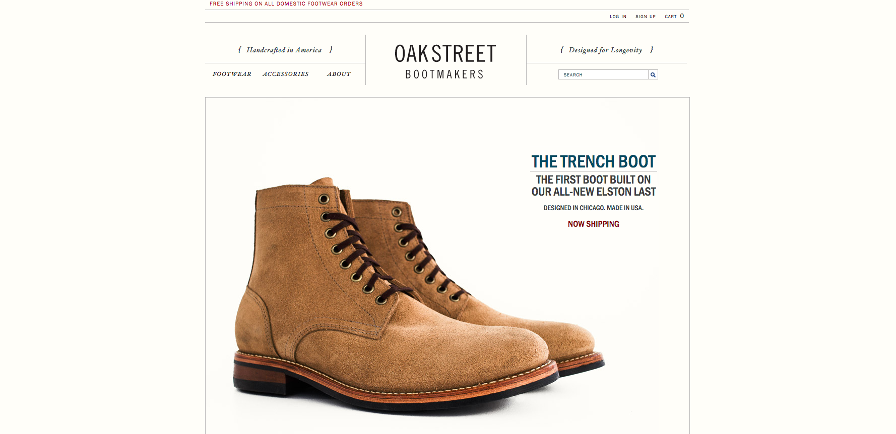 Oak Street Boot Makers website