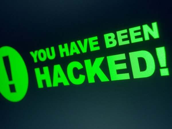 Image of text stating "You've been hacked".